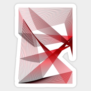 Geometric pop art linear red Sticker